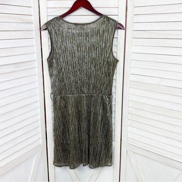 Rock and Republic Metallic Crinkle Shift Party Dress Silver Small - Picture 8 of 12